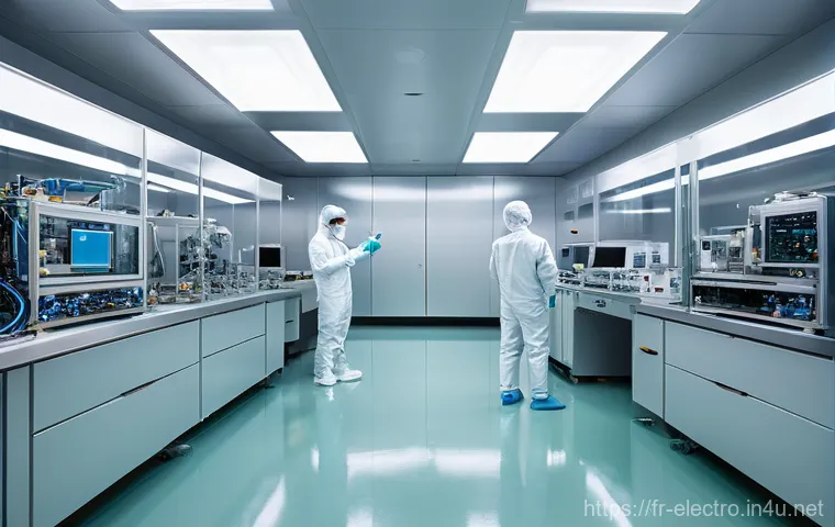 전기공학의 반도체 산업 응용 - **Prompt 1: The Microcosm of Nanotech Creation**
A hyperrealistic, awe-inspiring view inside a p...